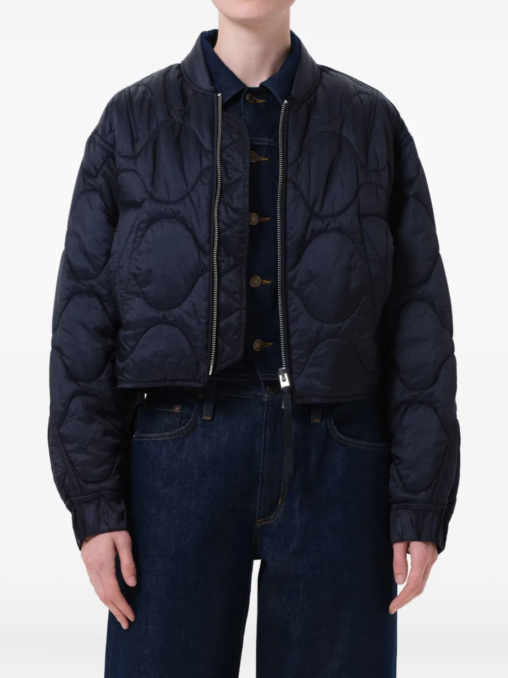 Agolde X Shoreditch Ski Club Iona Quilted Jacket In Blue