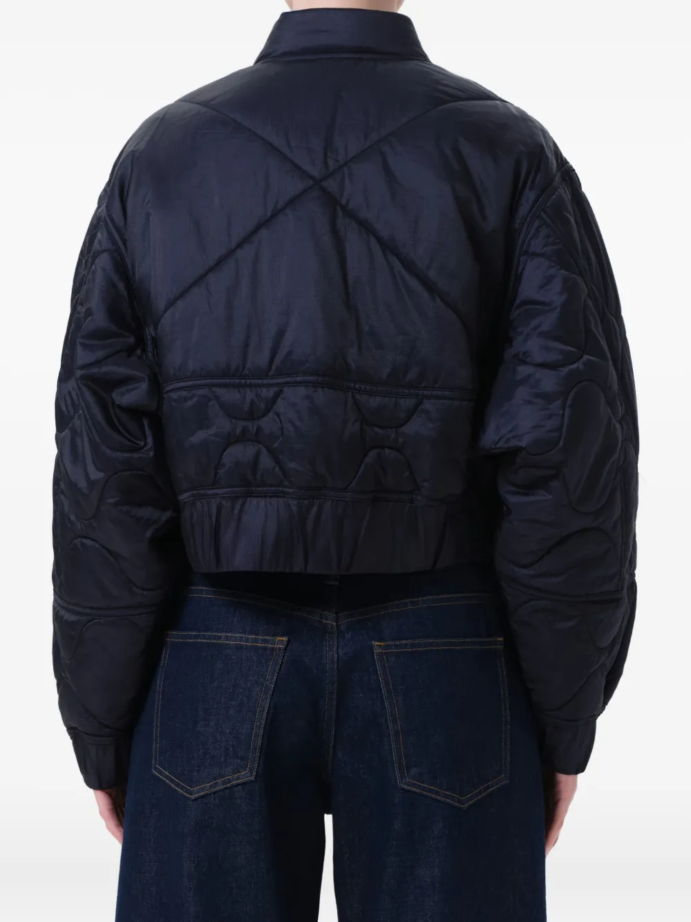 Agolde X Shoreditch Ski Club Iona Quilted Jacket In Blue