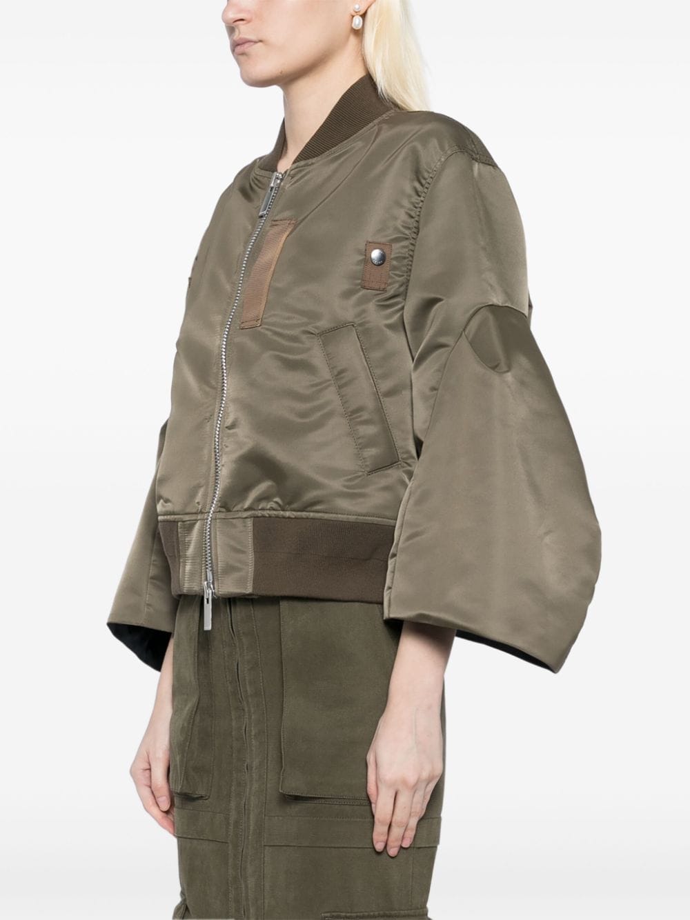 Shop Sacai Twill Jacket In Neutrals