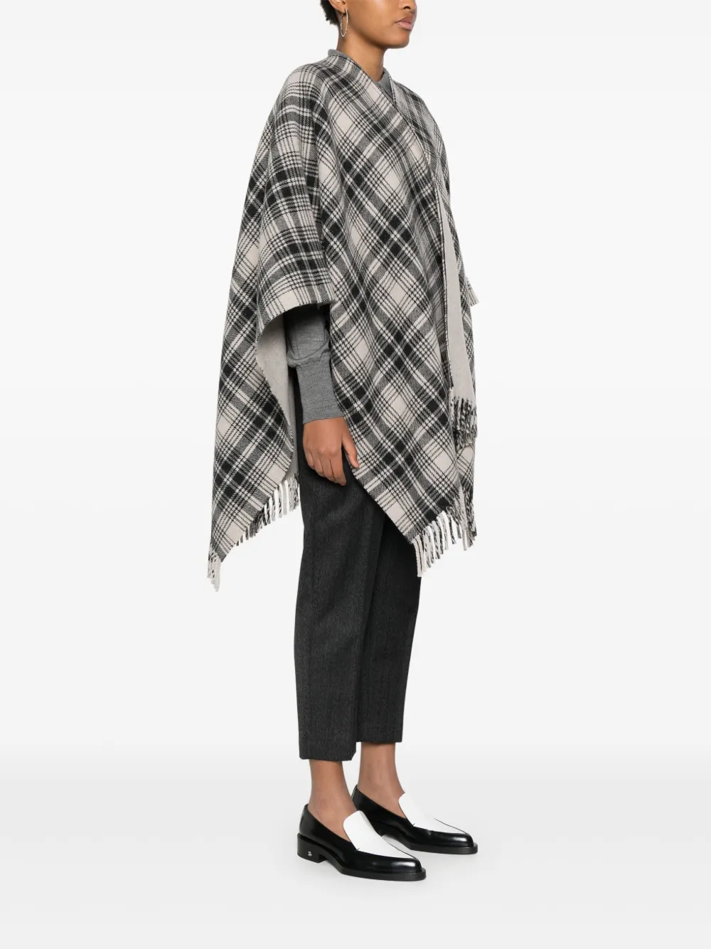 WOOLRICH PLAID-CHECK CAPE