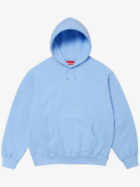 Supreme satin-appliqué "Light Blue" hoodie