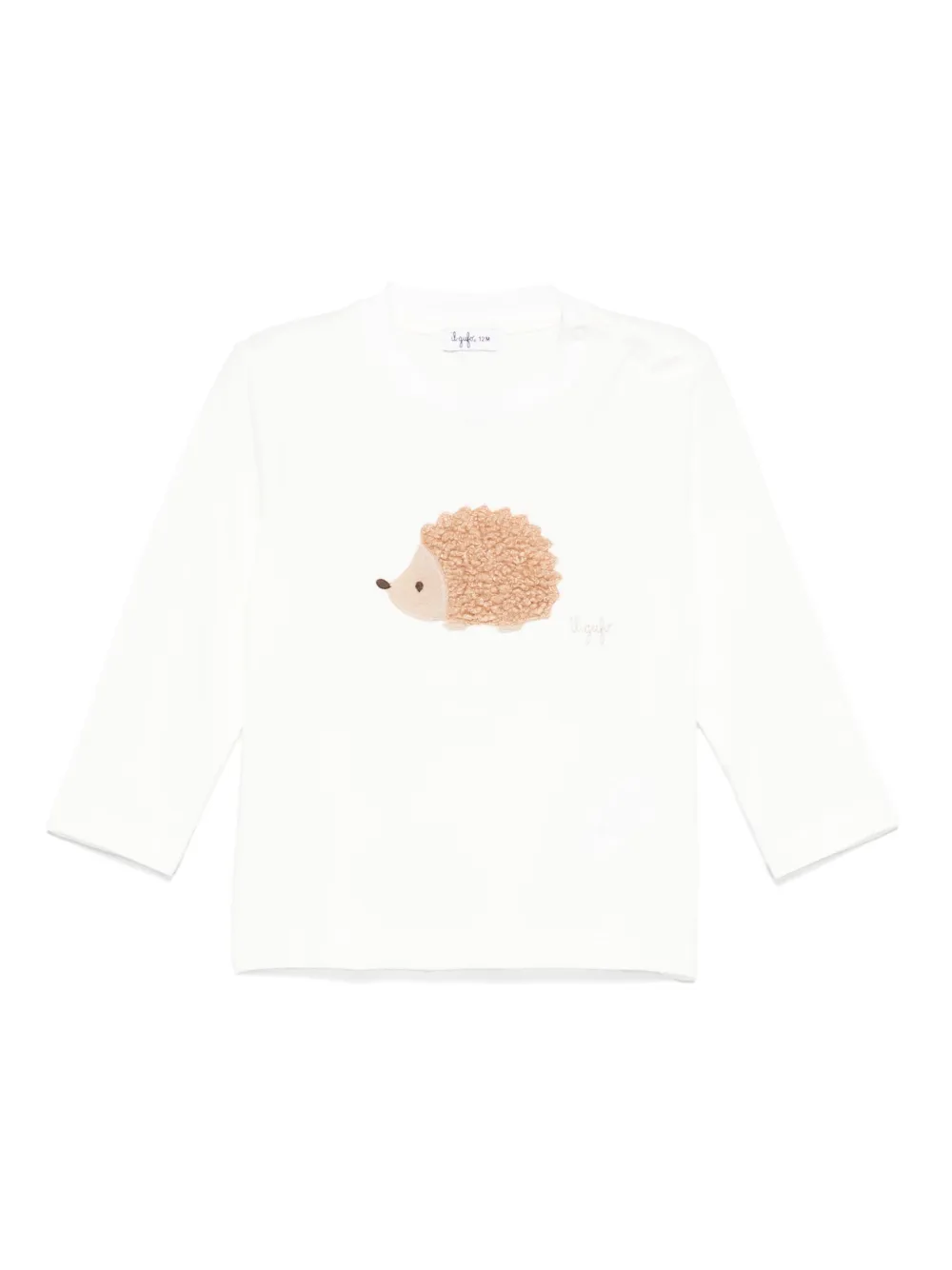 Il Gufo hedgehog-appliqué T-shirt Wit