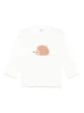 Il Gufo hedgehog-appliqué T-shirt - White