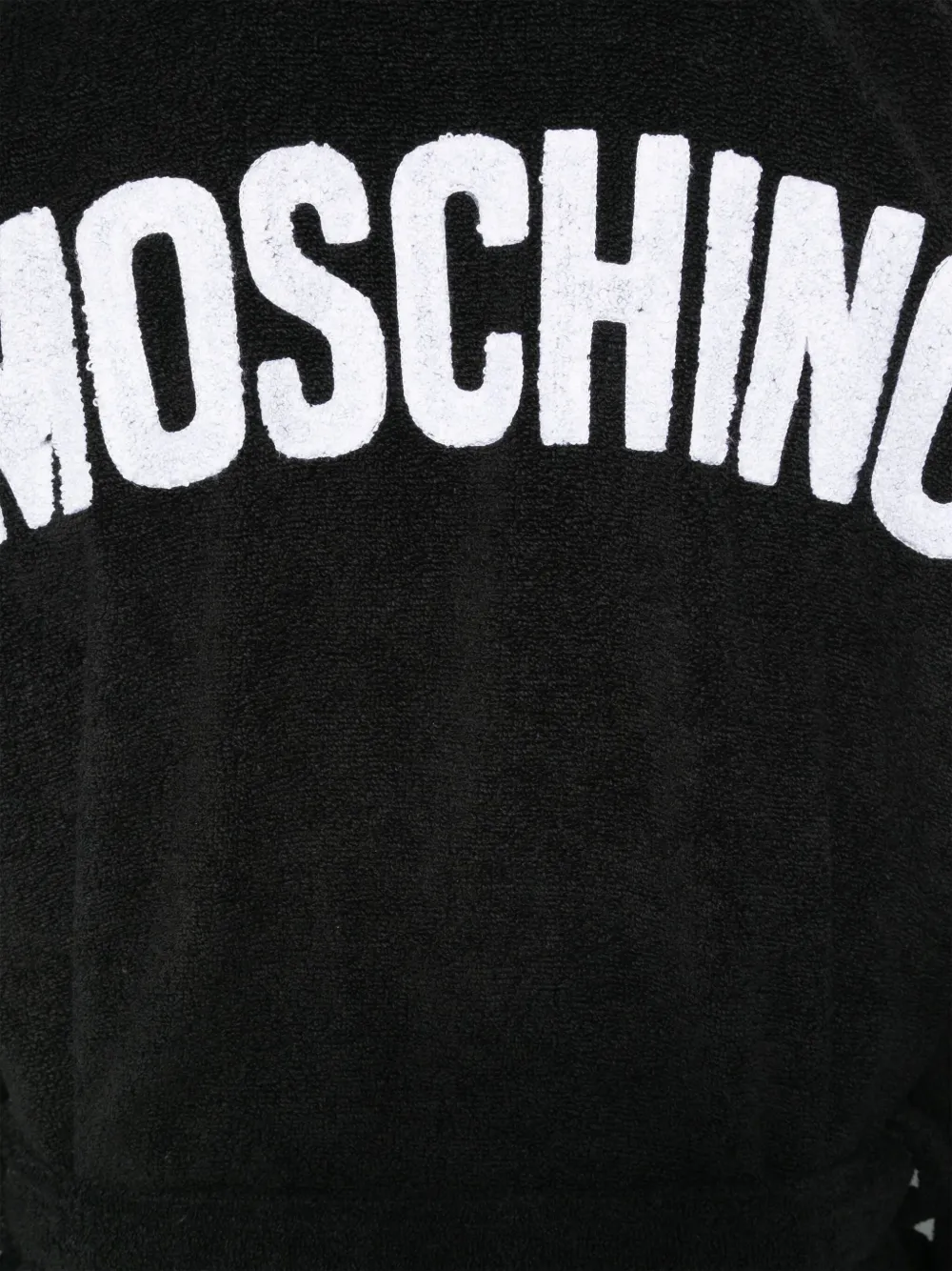 Moschino Toweling Bath Robe In Black
