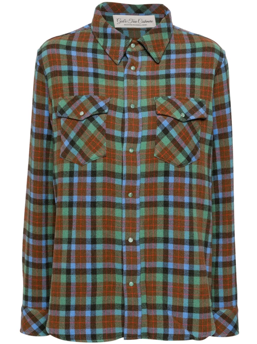 GOD'S TRUE CASHMERE Moss Tartan shirt - Blu