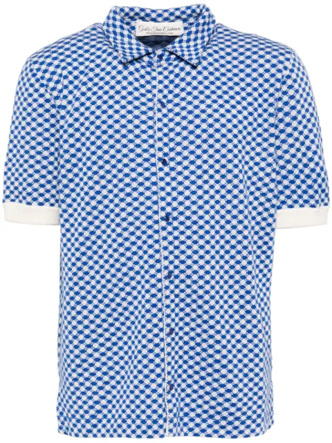 GOD'S TRUE CASHMERE Lapis dot cashmere shirt