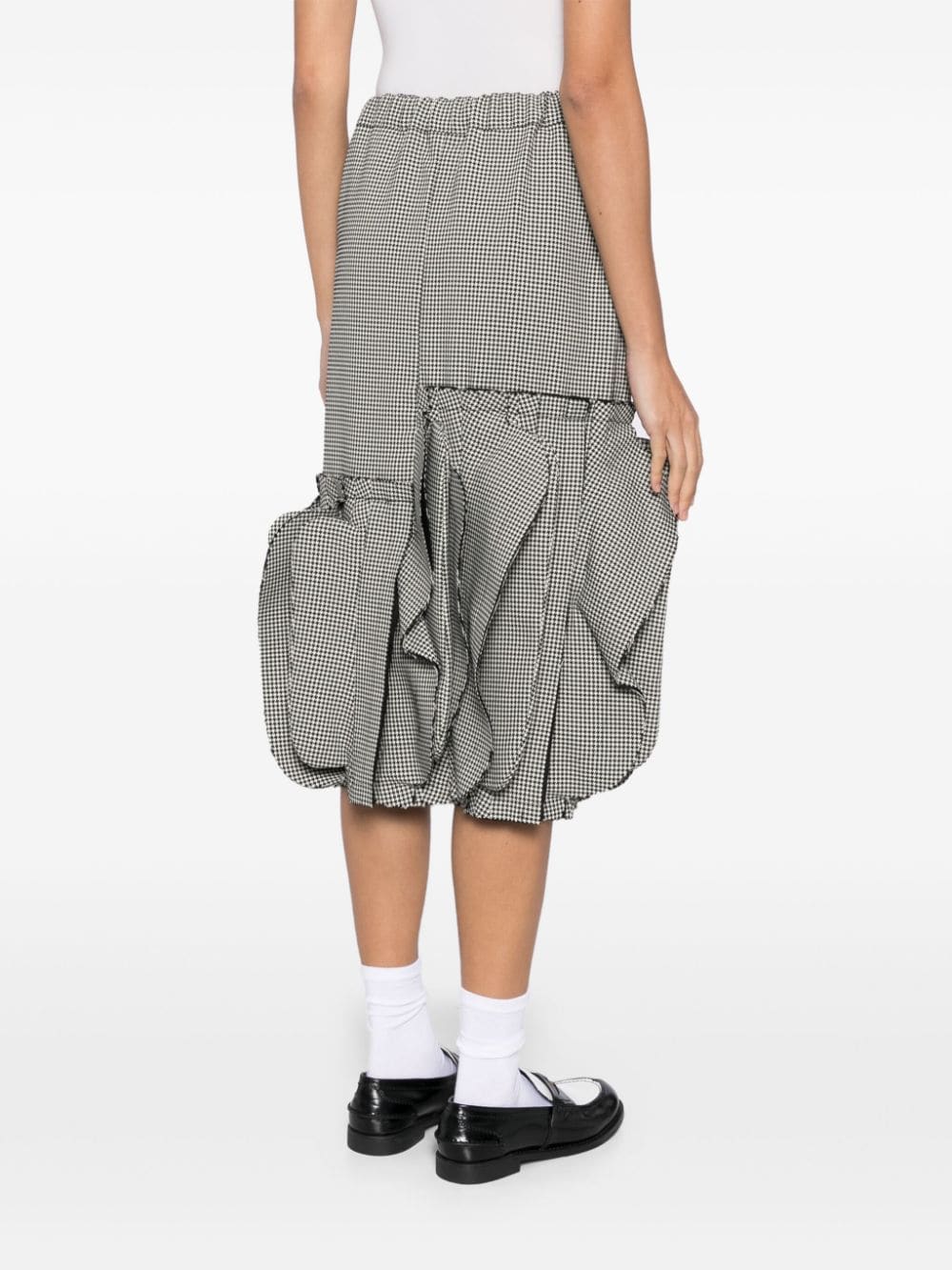 Shop Comme Des Garçons Houndstootth Skirt In Neutrals