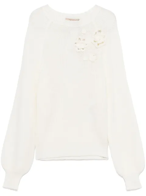 TWINSET floral-appliqué sweater