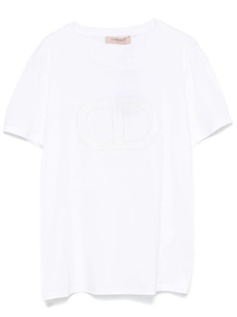 logo-embroidered T-shirt