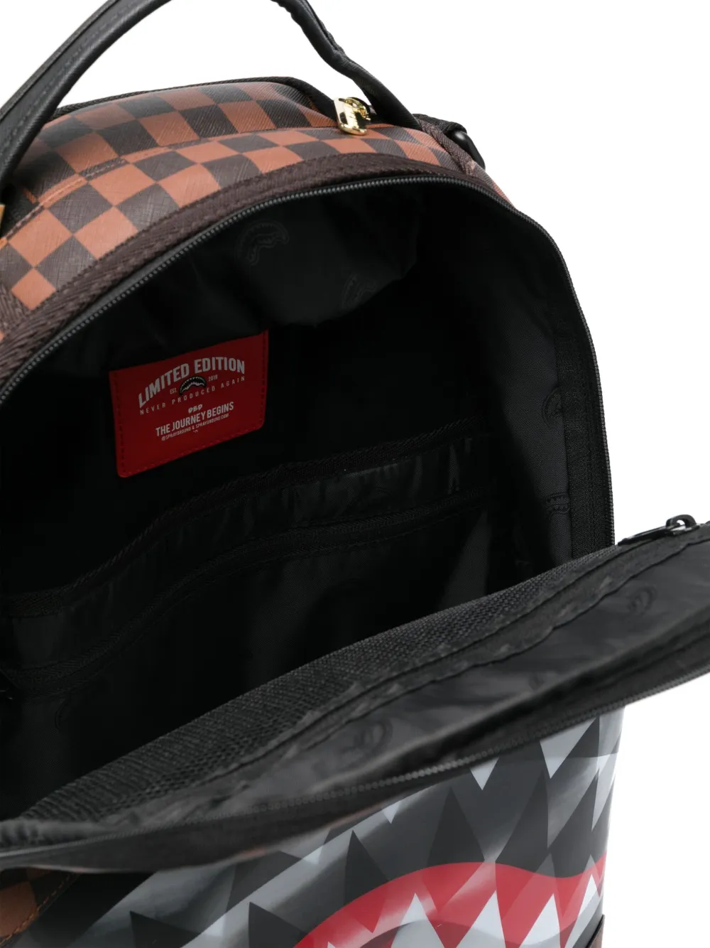 Sprayground Shark In Paris Lenticular Chomp Backpack In Brown