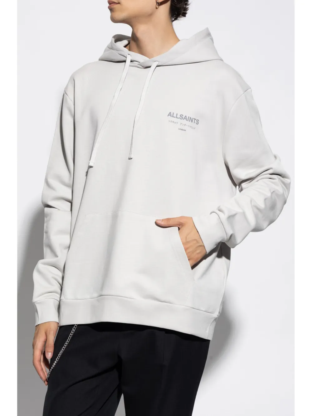 AllSaints Underground hoodie van biologisch katoenen Grijs