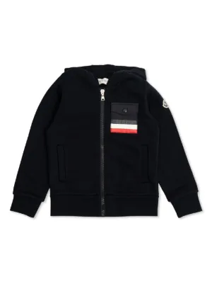Moncler Enfant logo-patch zip-fastening Hoodie | Blue | FARFETCH CA
