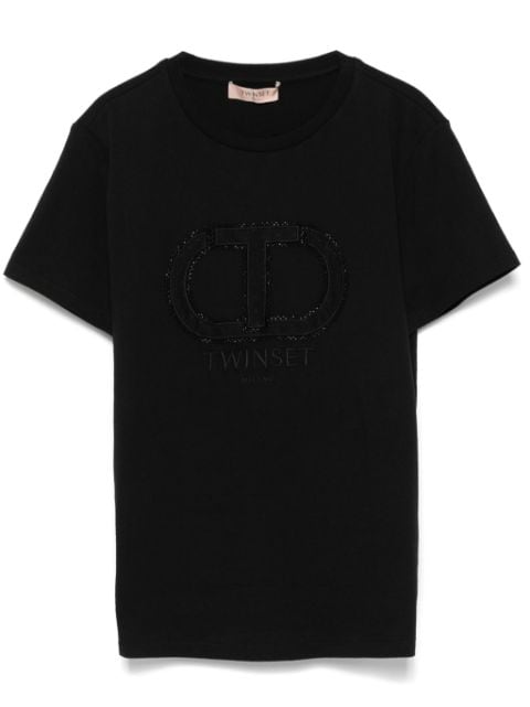 logo-embroidered T-shirt