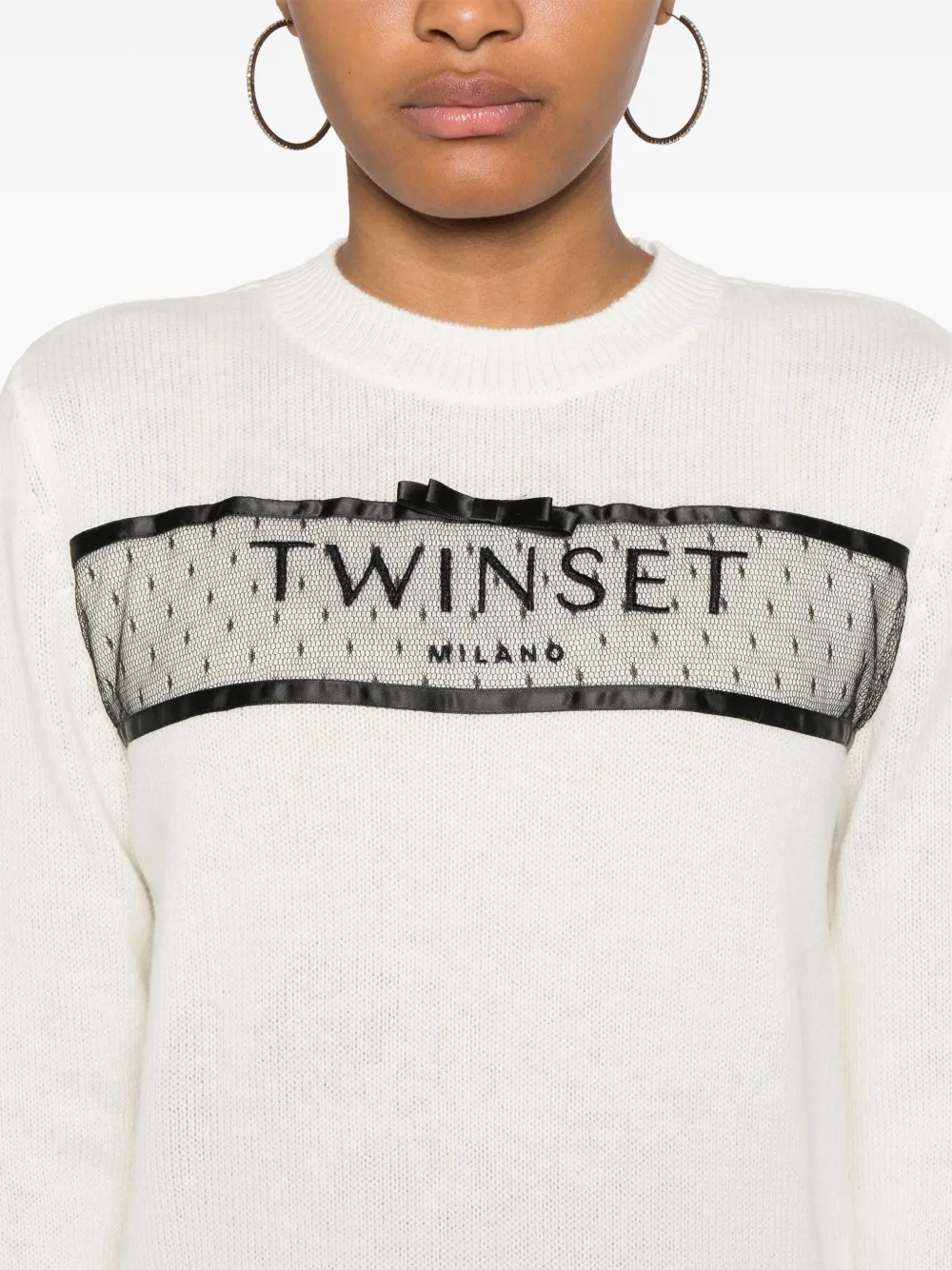 TWINSET LOGO-EMBROIDERED SWEATER