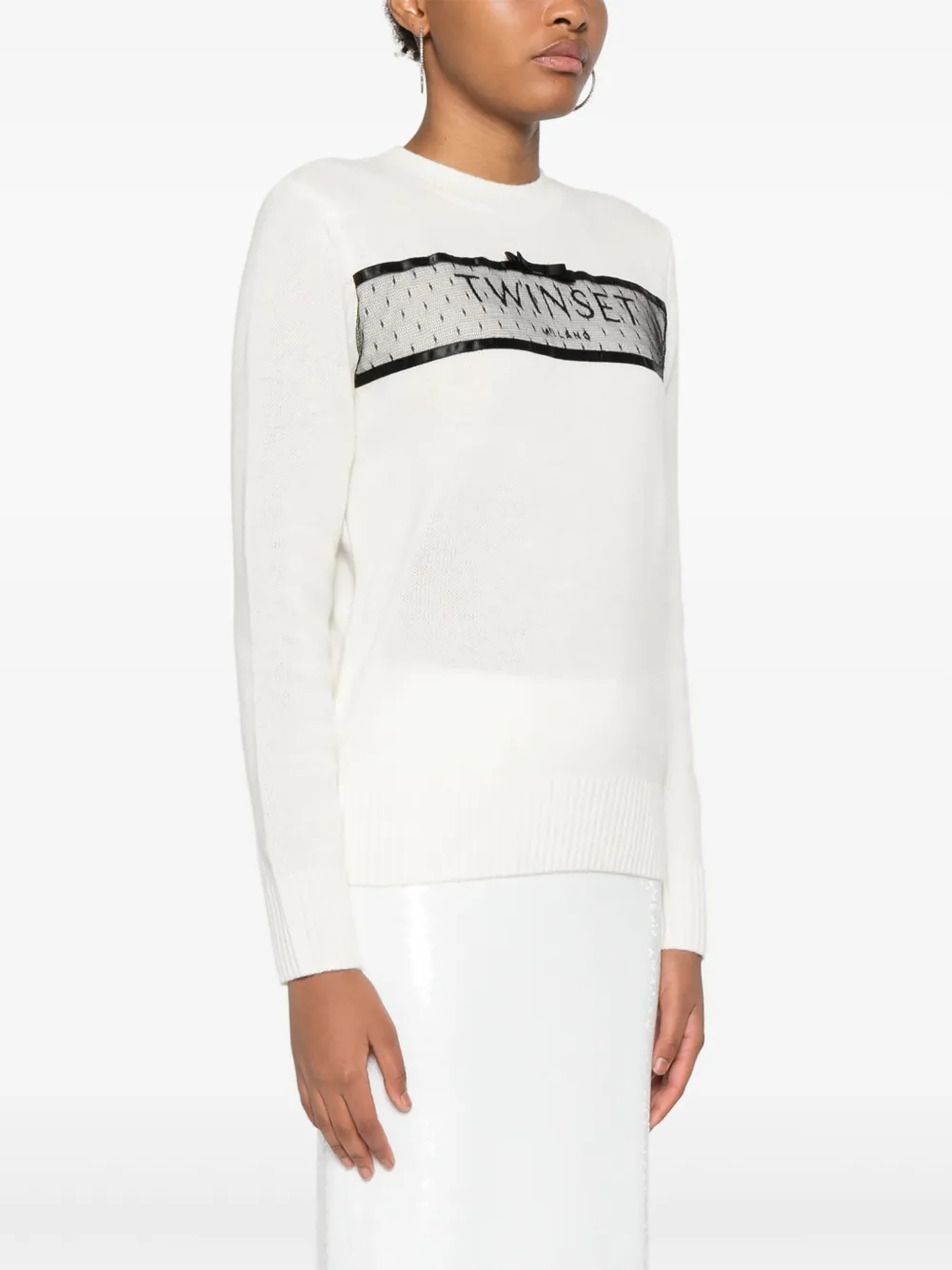 TWINSET LOGO-EMBROIDERED SWEATER