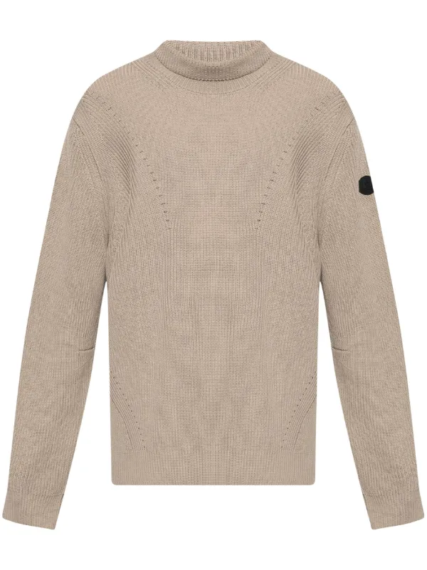 Moncler logo patch Jumper Neutrals FARFETCH AE