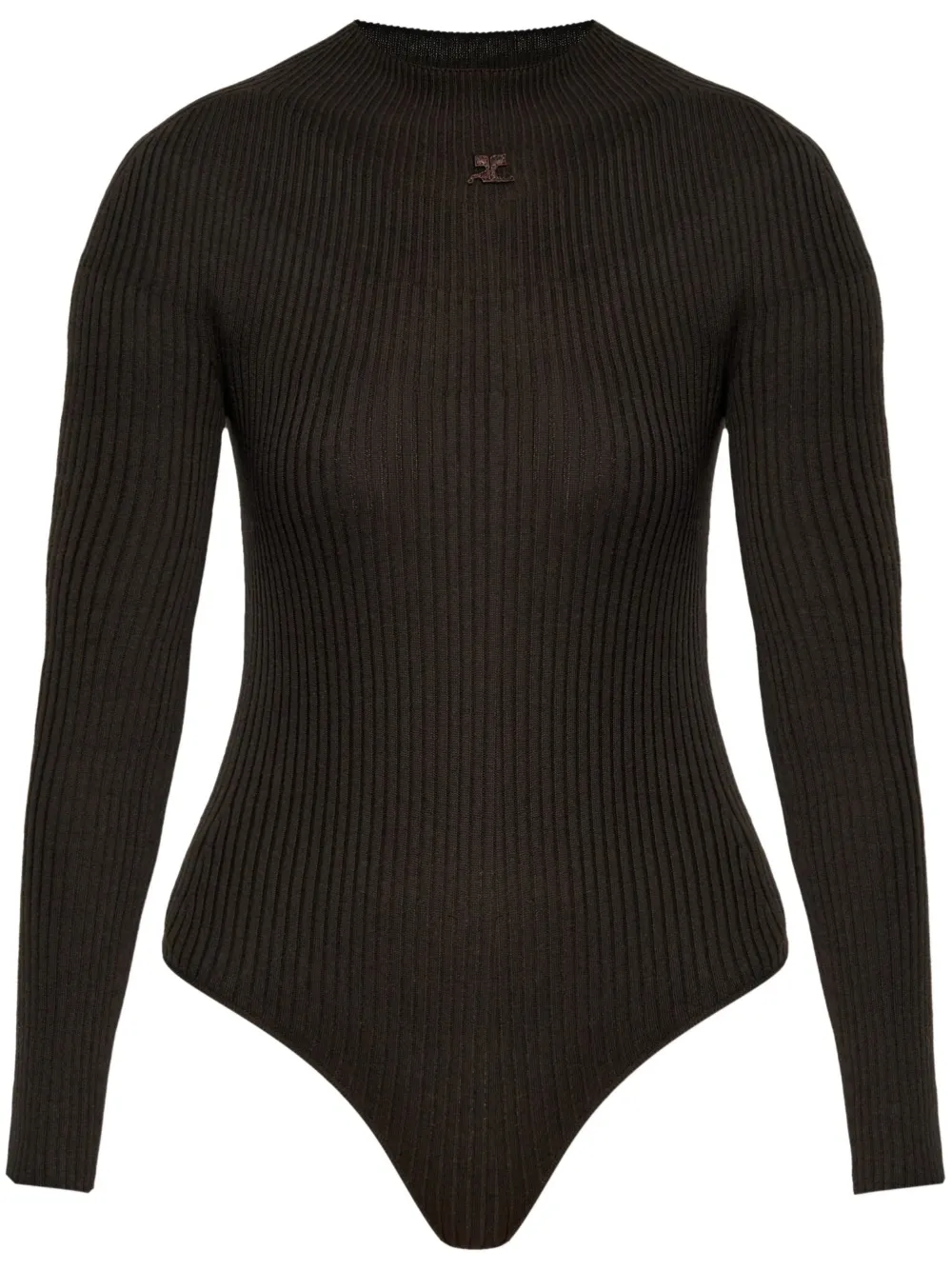 Courrèges Long-sleeved Jumpsuit In Brown