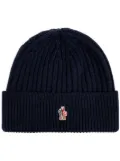 Moncler Grenoble logo embroidered beanie - Blue