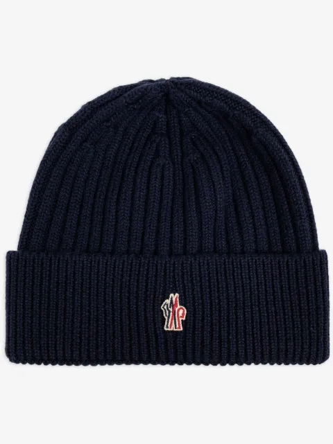 Moncler Grenoble logo embroidered beanie