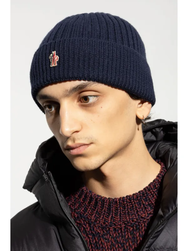 Moncler Grenoble ロゴ ビーニー | ブルー | FARFETCH JP