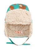 Tiny Cottons bear-print ear-flap beanie - Green