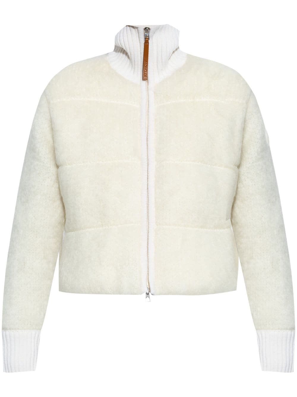 Shop Moncler Zip-up Puffer Jacket In Neutrals