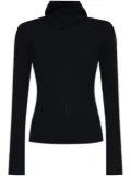 Moncler logo-patch ribbed hoodie - Black