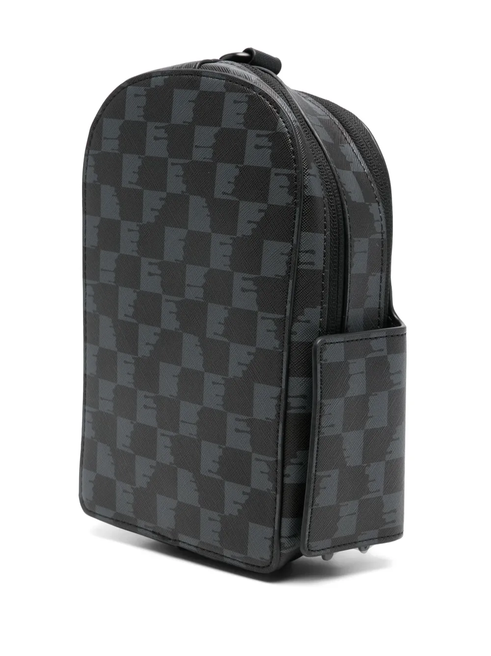 Sprayground Drip Check Shark Shoudler Bag In Black