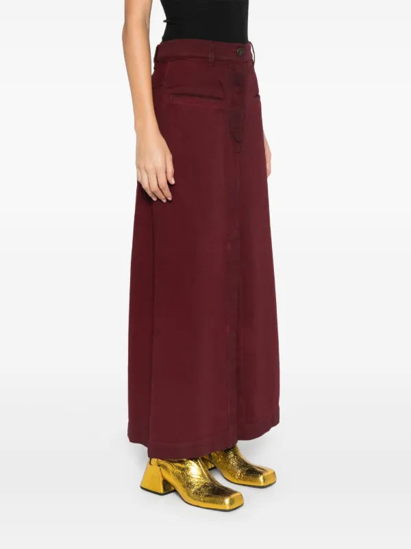 Uma Wang Denim Midi Skirt Red FARFETCH ZA