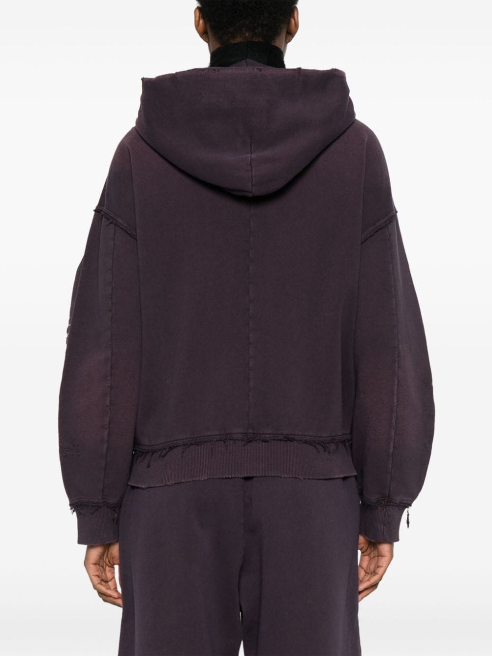 Shop Mm6 Maison Margiela Distressed Hoodie In Purple