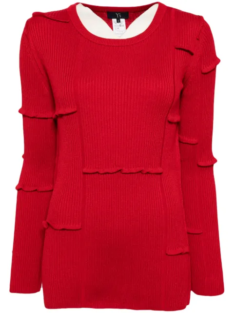 Y's pleat rib knit jumper