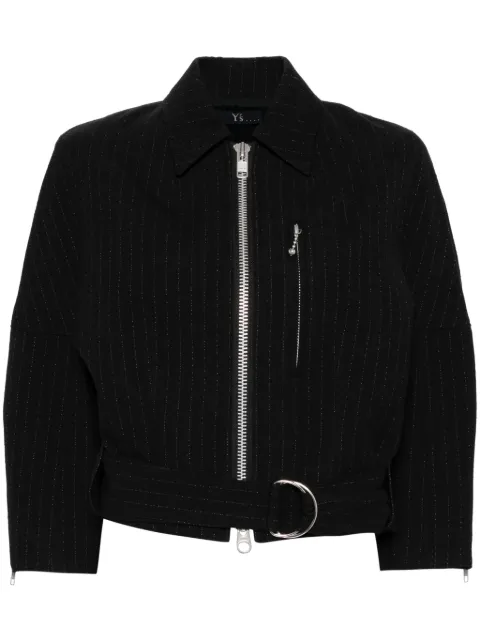 Y's striped zip-up jacket