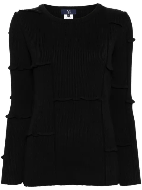 Y's ribbed-knit long-sleeved jumper