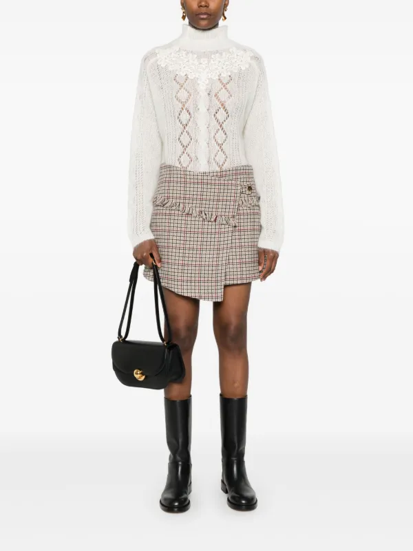 TWINSET Maglione Con Dettaglio In Pizzo Bianco FARFETCH IT