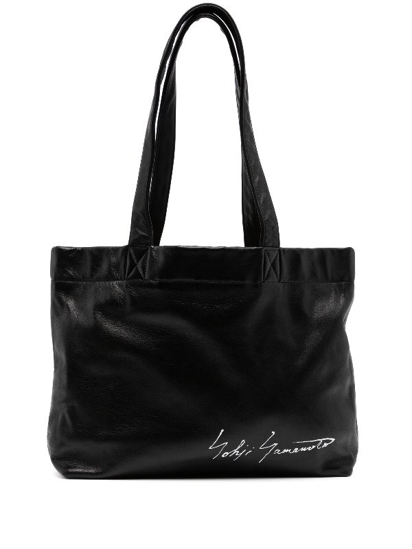 Yohji Yamamoto logo-print Tote Bag | Black | FARFETCH AO