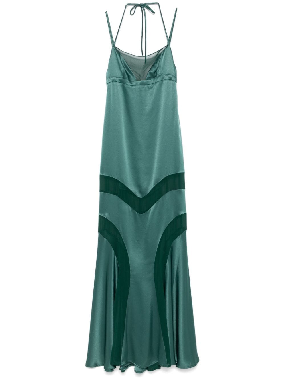 Shop Pinko Satin Gown In Green