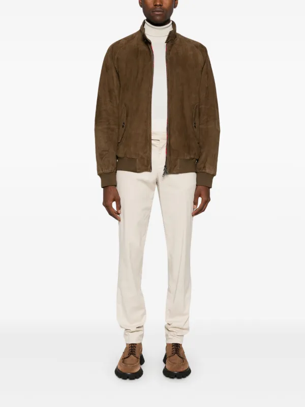 【BARACUTA】ハリントンジャケット　G9 首元ボタン付き　ブラウン　44 バラクータ BARACUTA ／ バラクータクロスオリジナルハリントン