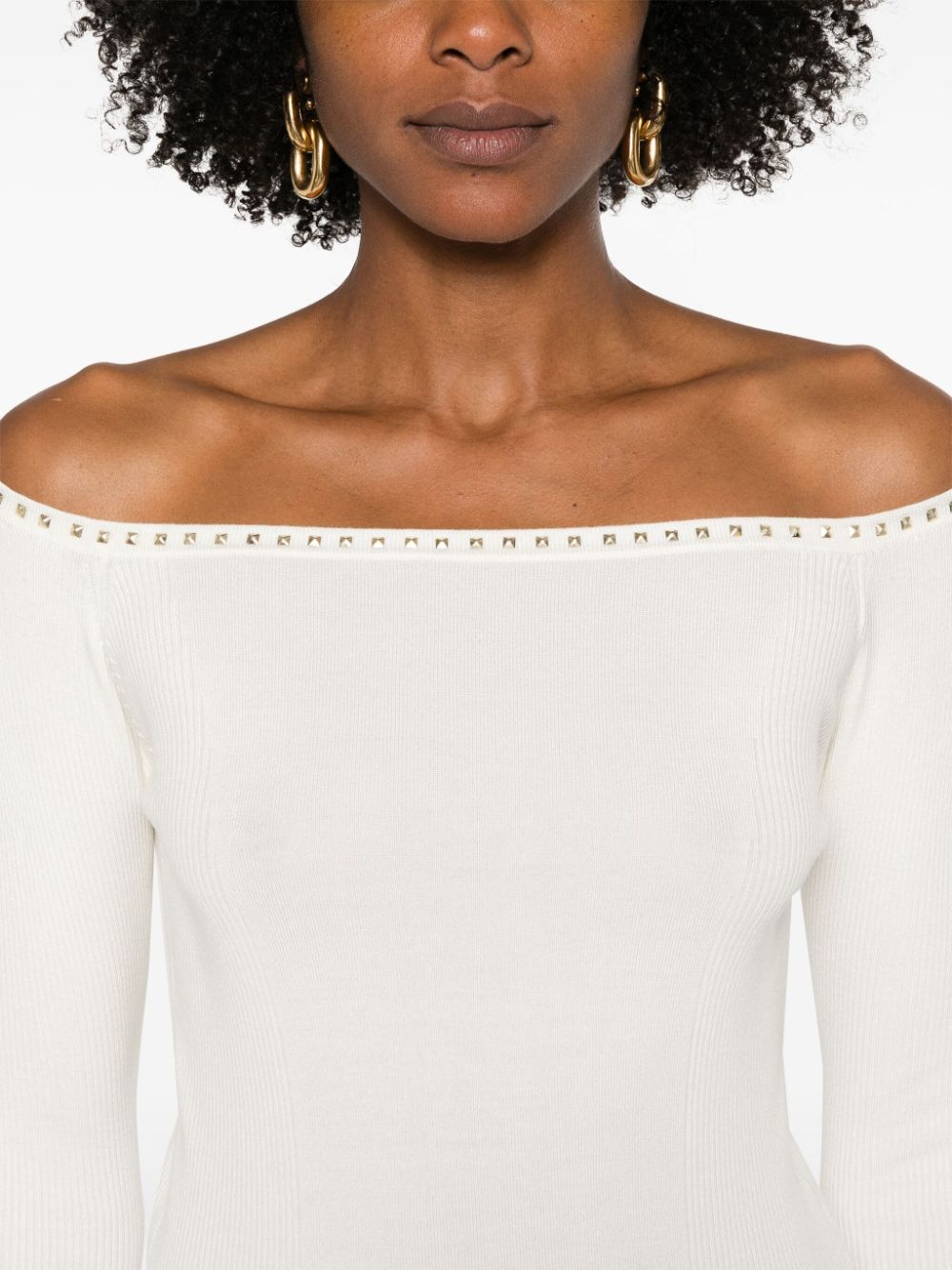 Shop Liu •jo Off-shoulder Top In White