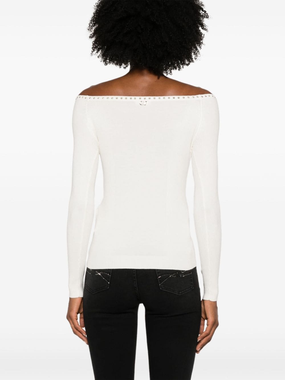 Shop Liu •jo Off-shoulder Top In White