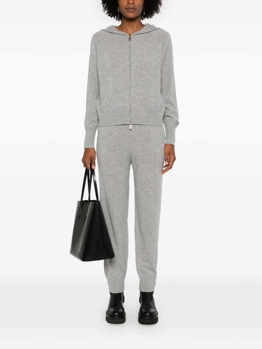 Shop Pinko Mélange Track Pants In Grey