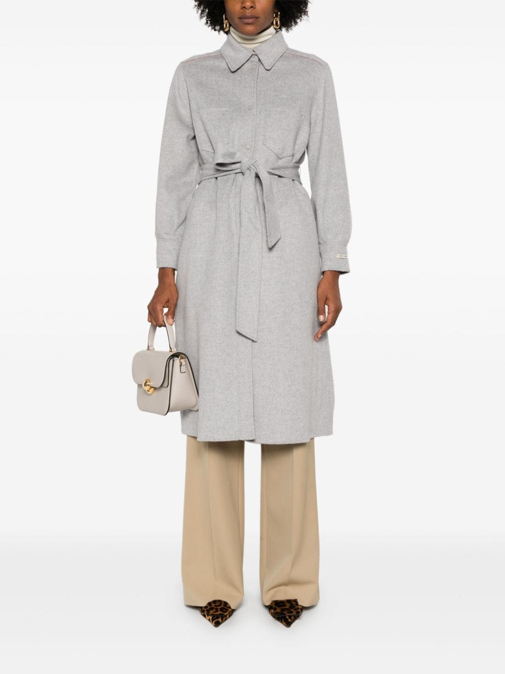 Shop Paltò Patricia Coat In Grey