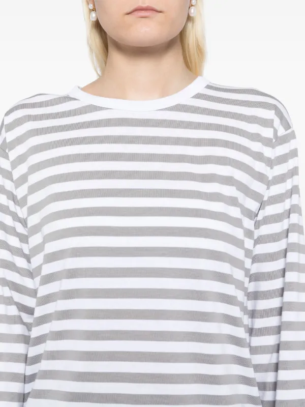 Agnes b. Striped Cool T shirt White FARFETCH AE