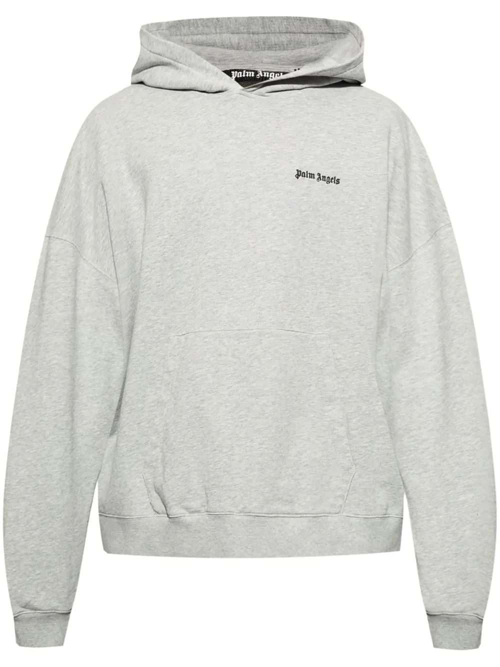 Palm Angels Hoodie met geborduurd logo 0810 GREY MELANGE BLACK