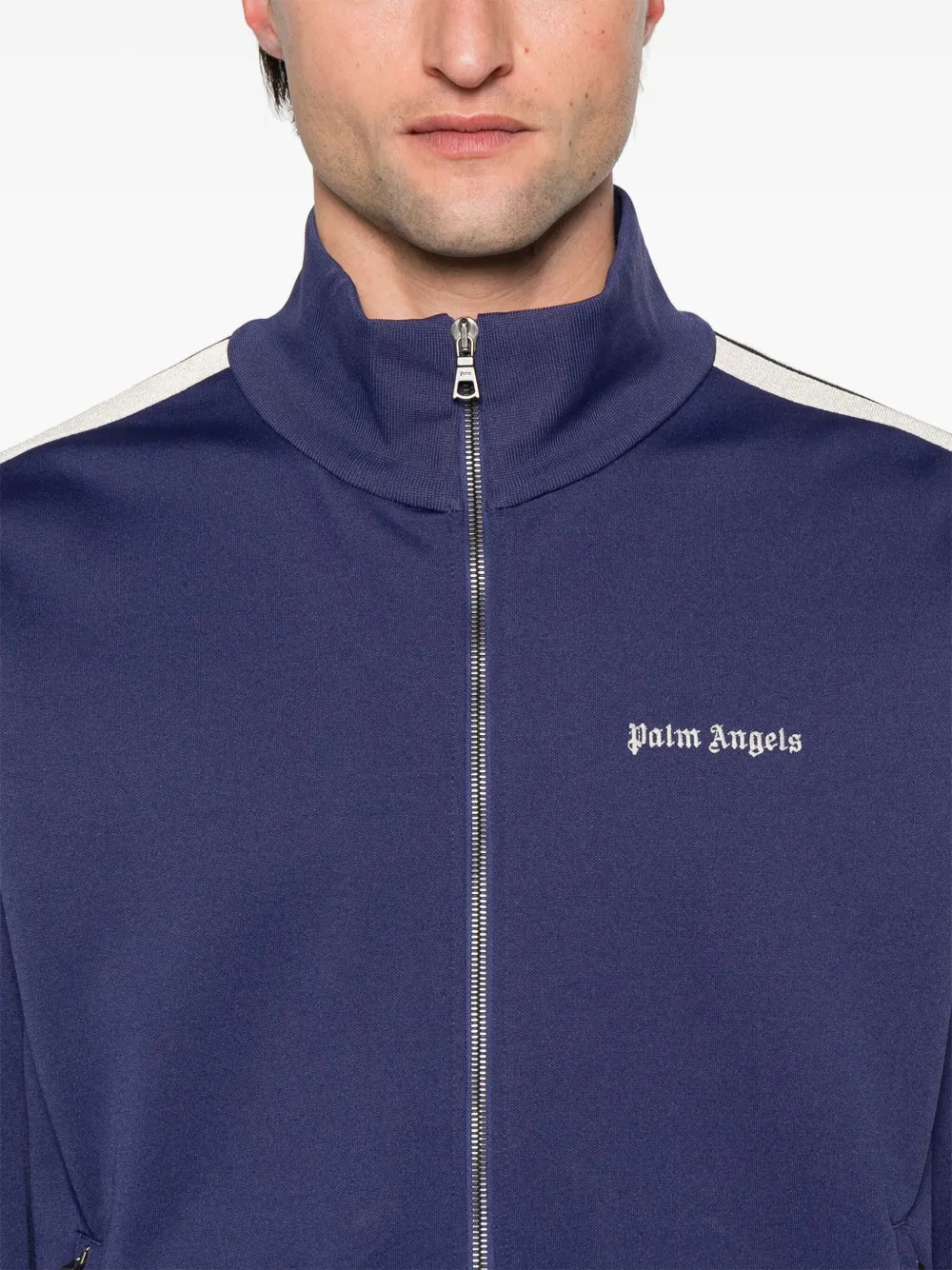 Palm Angels Trainingsjack met logo Blauw