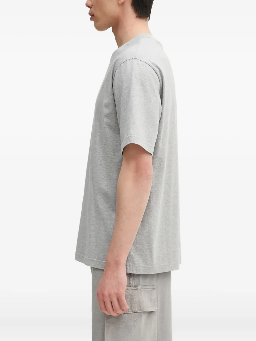 Palm Angels T-shirt met logoprint 0810 GREY MELANGE BLACK