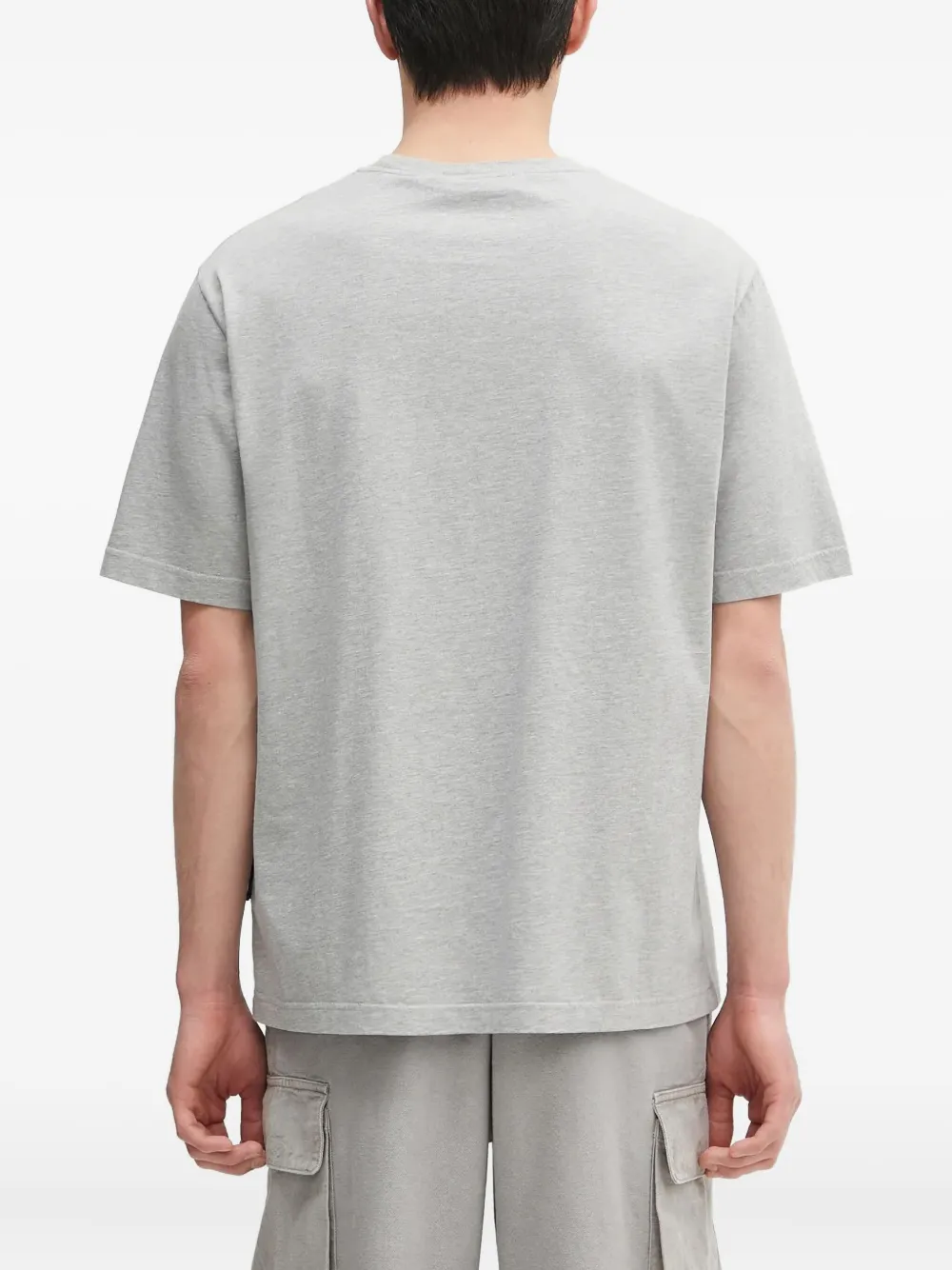 Palm Angels T-shirt met logoprint 0810 GREY MELANGE BLACK