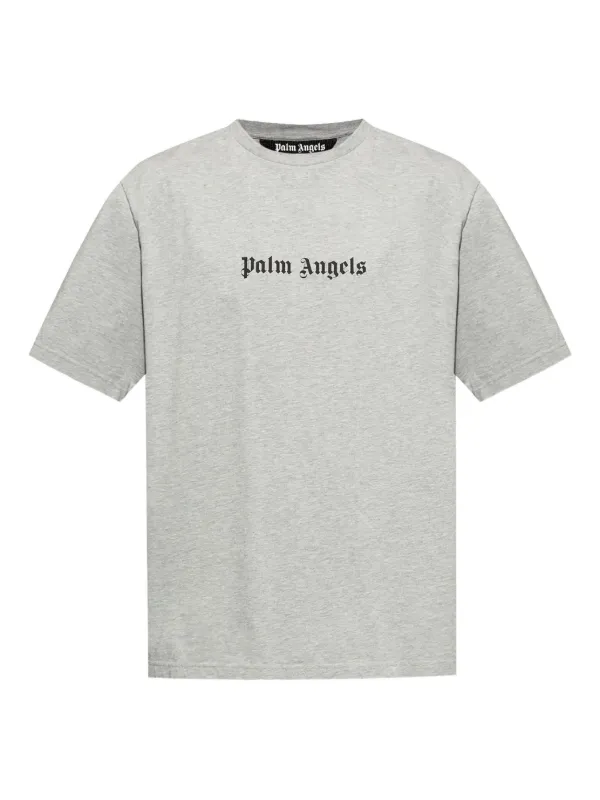 Palm Angels logo-print T-shirt | Grey | FARFETCH JO
