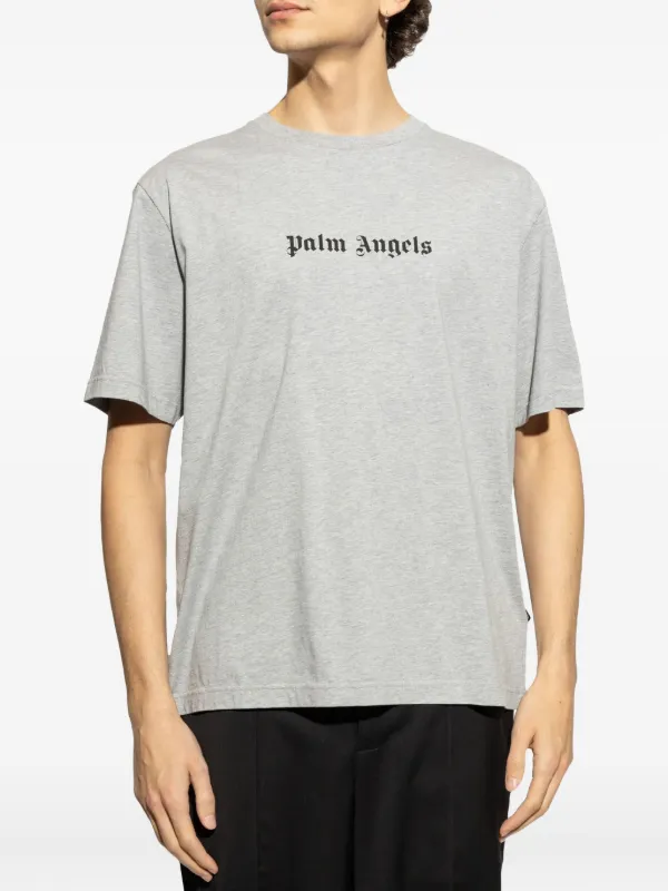 Palm Angels logo-print T-shirt | Grey | FARFETCH JO