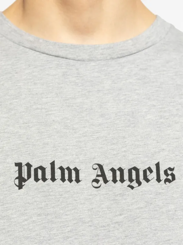 Palm Angels logo-print T-shirt | Grey | FARFETCH JO
