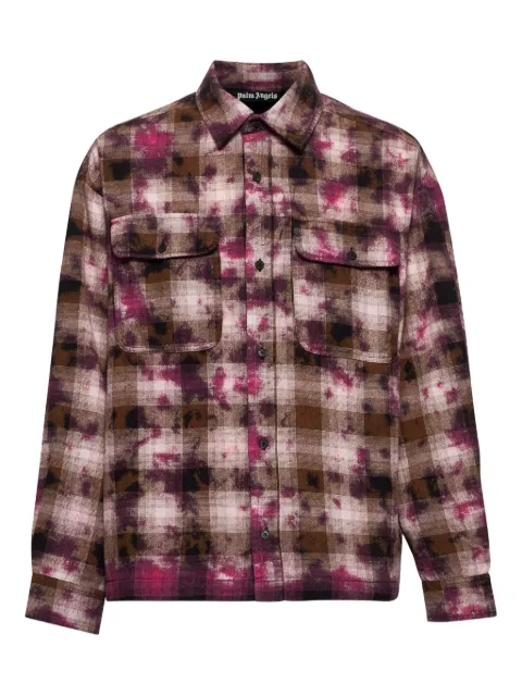 Palm Angels curved-logo check shirt